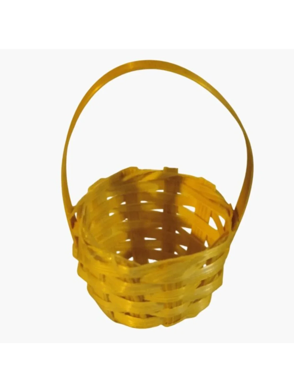 Miniature Woven Basket With Handle 1 inch Dollhouse Easter Lot 2